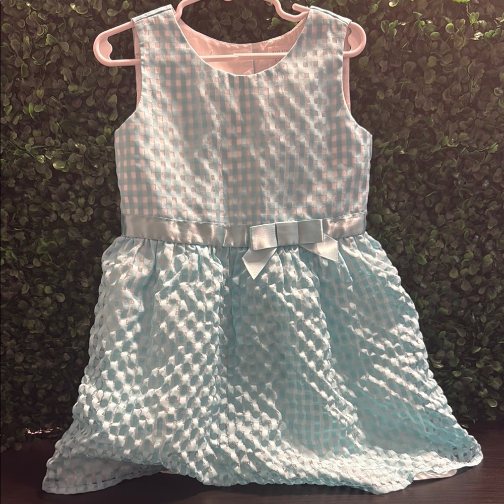 The Children's Place Light Blue and White Sleeveless Dress